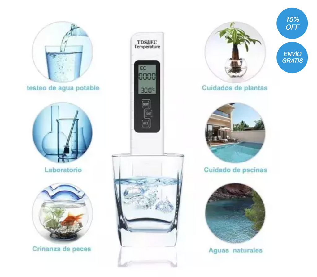 🧪 Clean Water™ - Medidor de Pureza de Agua Portátil – ¡Descubre qué tan pura es tu agua en segundos! 💧
